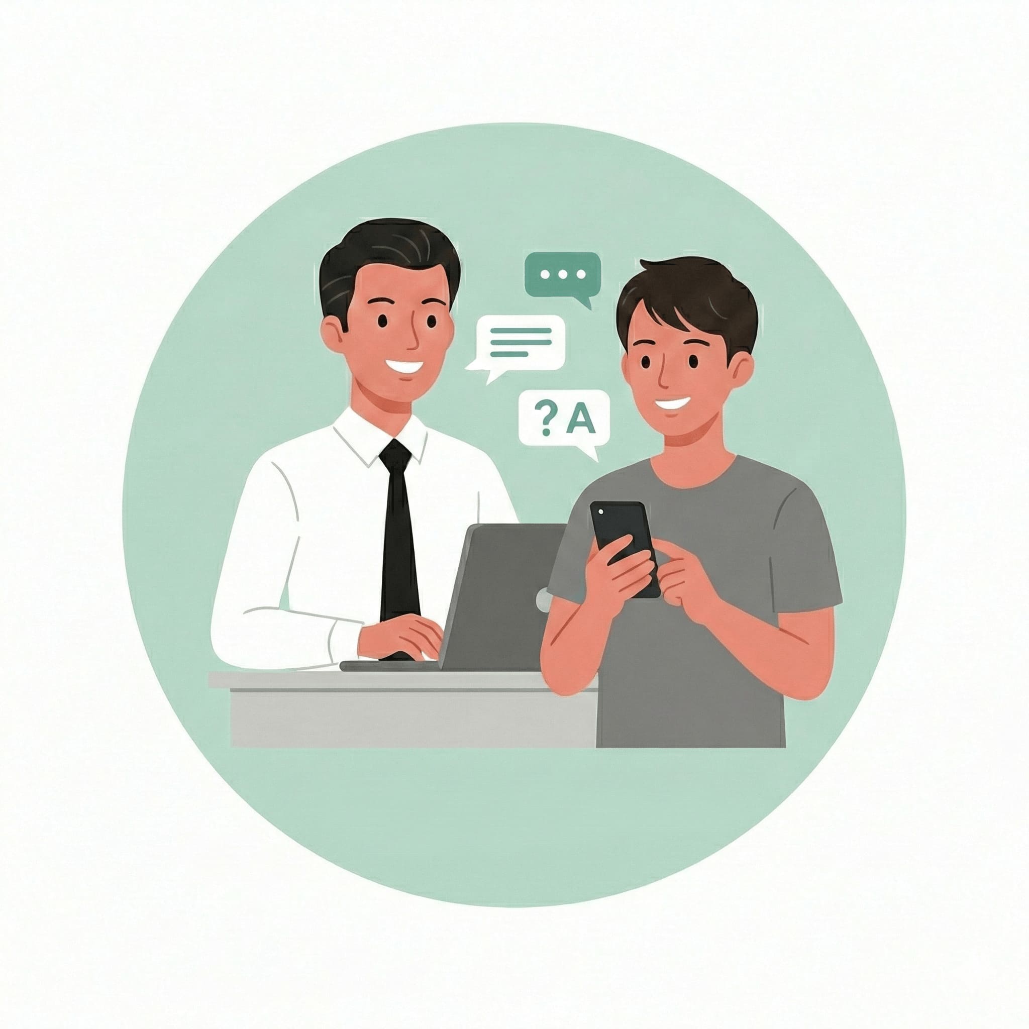 チャットでの随時相談対応